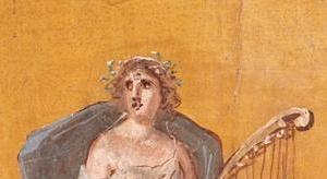 Yellow Ochre Paint used in an ancient Roman wall painting (fresco)